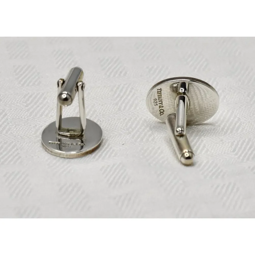 Tiffany & Co Oval 925 Sterling Silver Engine-turned Monogram 
